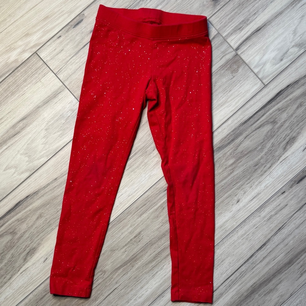 Cat & Jack Glittery Red Leggings